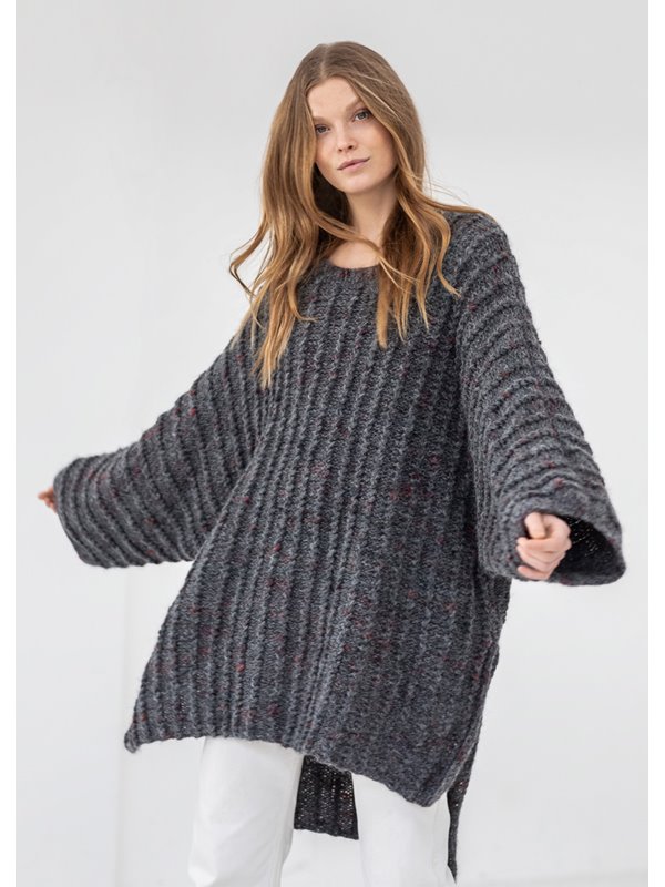 XXL-KIMONOPULLOVER IM ZOPFMUSTER Lala Berlin Lovely Cotton Inserto von Lana Grossa