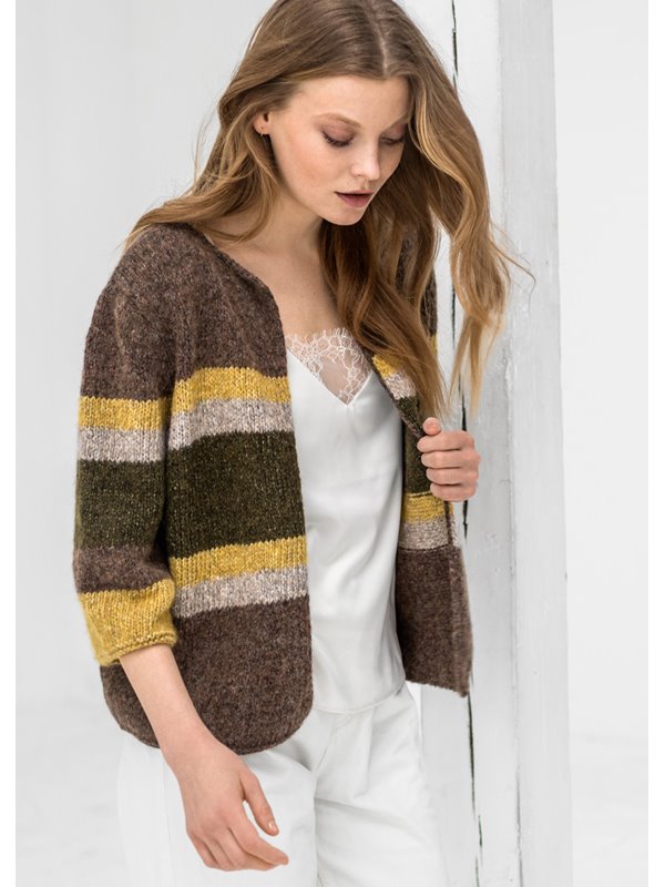 JACKE GLATT RECHTS MIT BLOCKSTREIFEN Sara von Lana Grossa