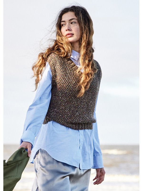V-PULLUNDER Cool Merino Print von Lana Grossa