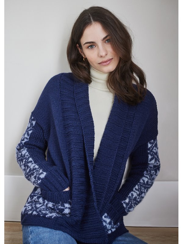 Lana Grossa JACKE MIT EINSTRICKMUSTER Setasuri Big & Cool Merino Big