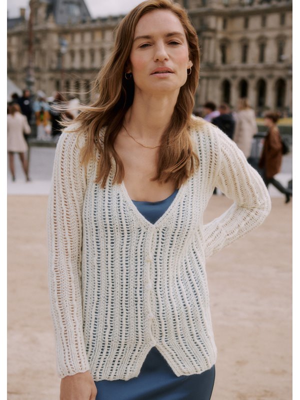 JACKE IM RIPPENLOCHMUSTER Puno Luce & Bella von Lana Grossa