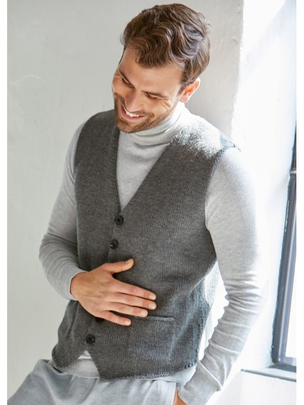 HERRENWESTE Cool Wool Big Mélange (GOTS) von Lana Grossa