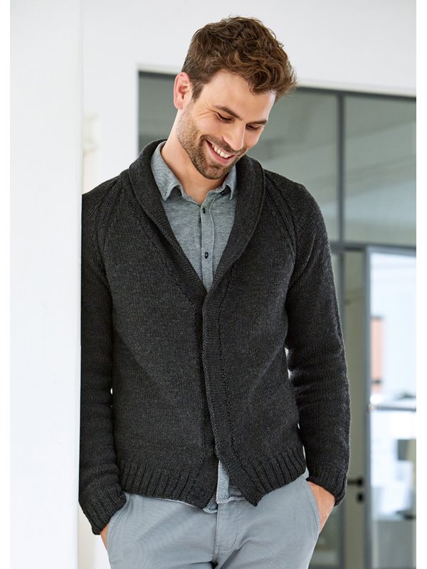 HERRENCARDIGAN Cool Wool Big Mélange (GOTS) von Lana Grossa