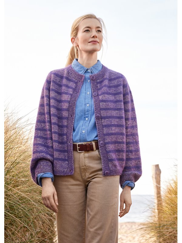 Lana Grossa TOP DOWN STREIFENJACKE Merino Superiore & Silkhair