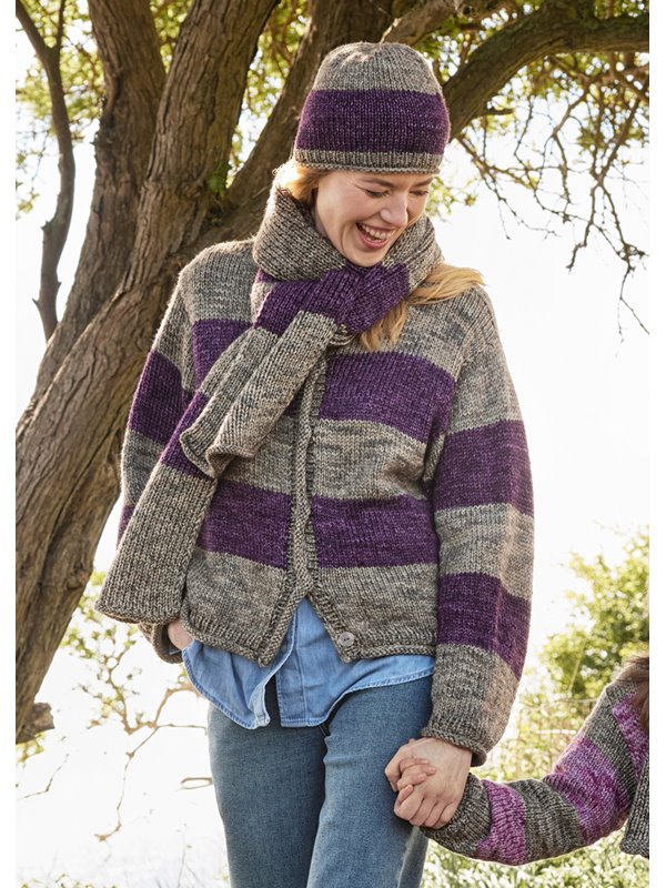 Lana Grossa TOP DOWN BLOCKSTREIFENJACKE Vintage Chunky