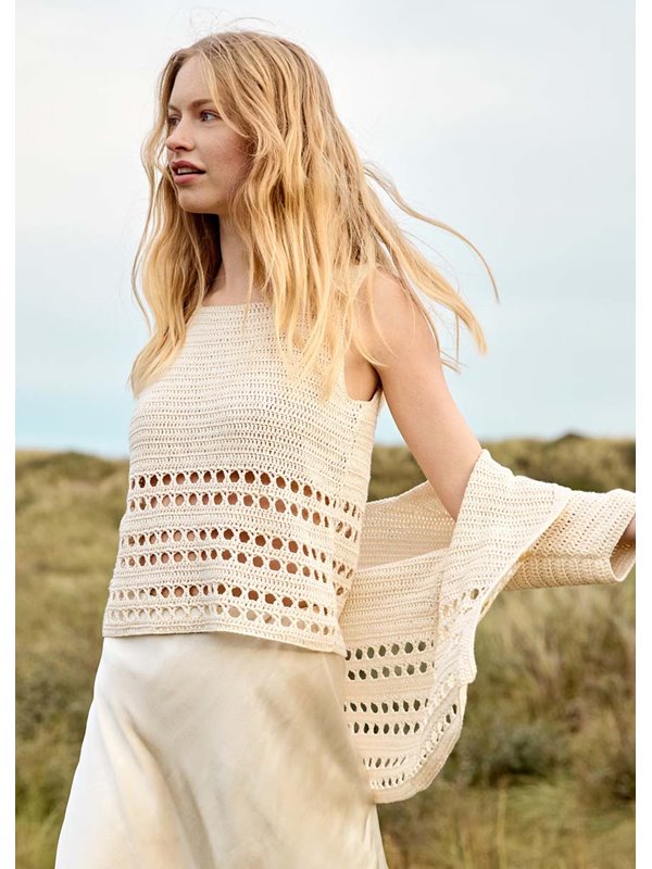 TOP MIT KREUZSTÄBCHEN UND STÄBCHEN Summer Cashmere von Lana Grossa
