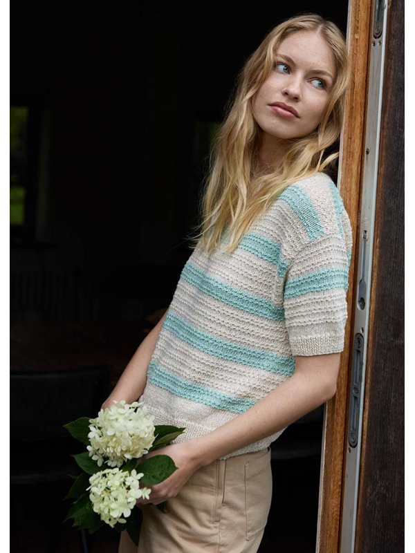 PULLOVER IM STRUKTURMUSTER MIT STREIFEN Summer Cashmere von Lana Grossa