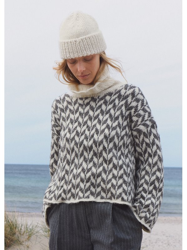 JAQUARD-PULLOVER Natural Alpaca Pelo von Lana Grossa