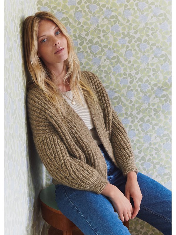 TOP-DOWN PATENTJACKE Natural Alpaca Classico & Setasuri von Lana Grossa