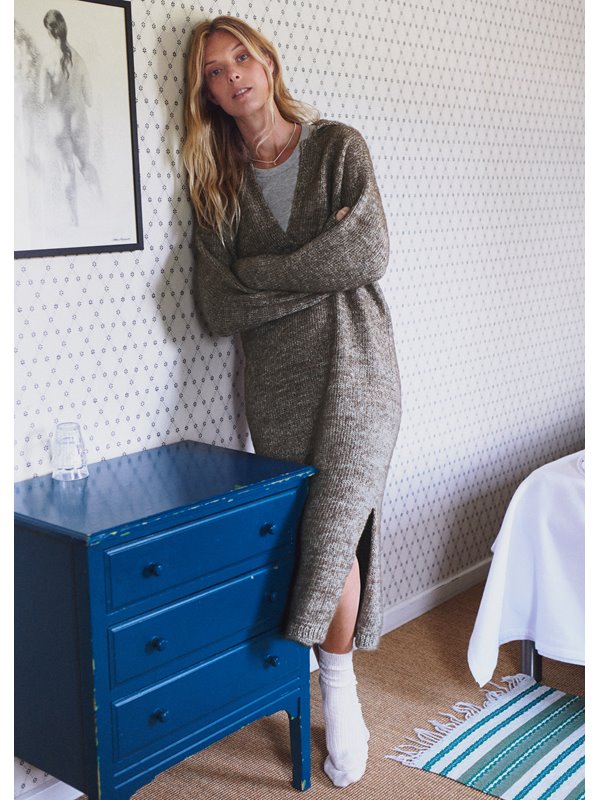 TOP-DOWN KLEID Natural Alpaca Pelo von Lana Grossa