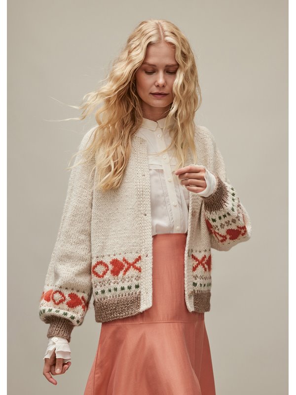 CARDIGAN Natural Lama Chunky & Mohair di Gio von Lana Grossa