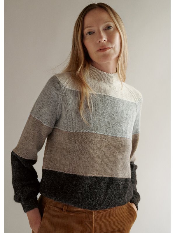 Lana Grossa RAGLANPULLOVER IN BLOCKSTREIFEN Natural Alpaca Classico