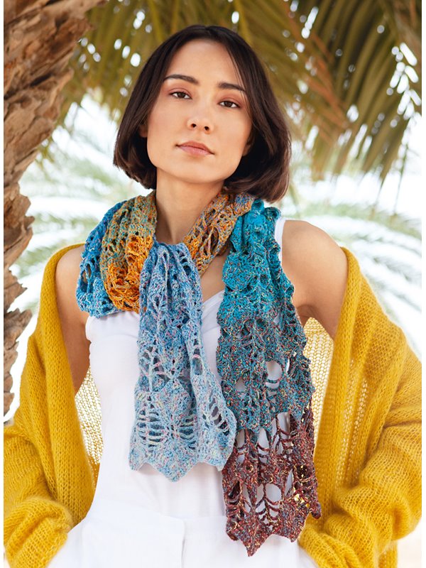 SCHAL MIT DRACHENMUSTER Twisted Summer Shades von Lana Grossa