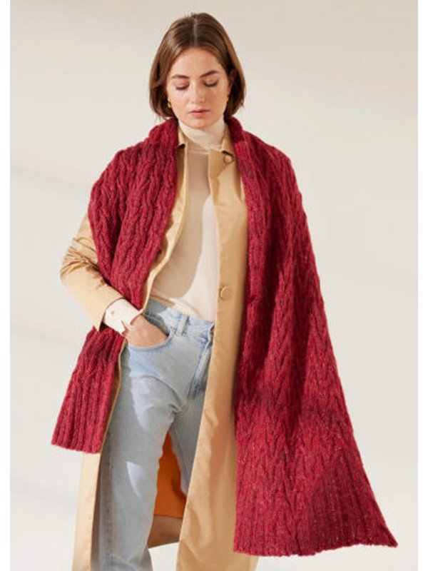 ZOPFMUSTERSCHAL Ecopuno Tweed, Setasuri & Diamante von Lana Grossa