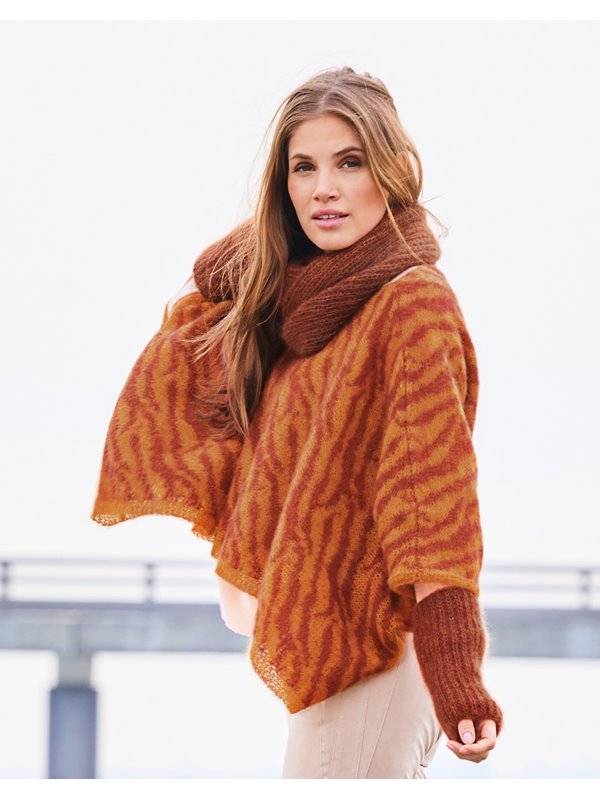 Lana Grossa PONCHO IM TIGERMUSTER Silkhair
