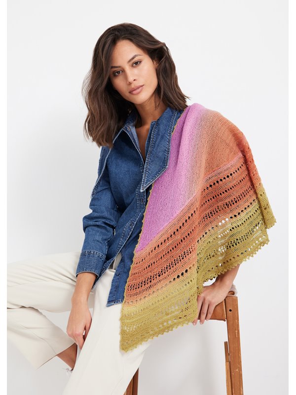 HALBRUNDES TUCH Cool Wool Lace Hand-dyed von Lana Grossa