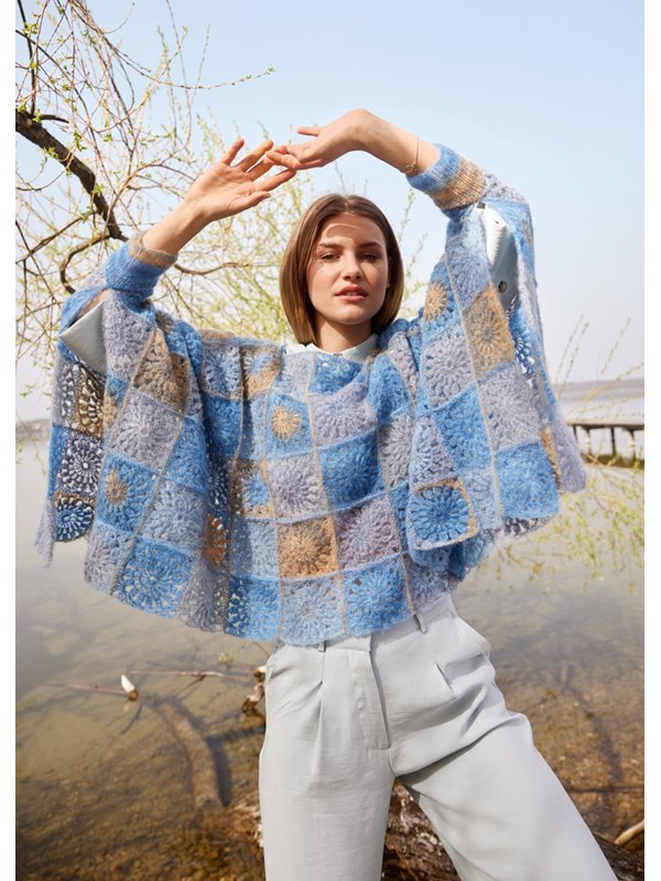 PONCHO Silkhair Print von Lana Grossa