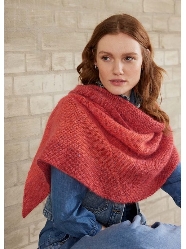 ASYMMETRISCHES TUCH Merino Lace Aquarell & Natural Superkid Tweed von Lana Grossa