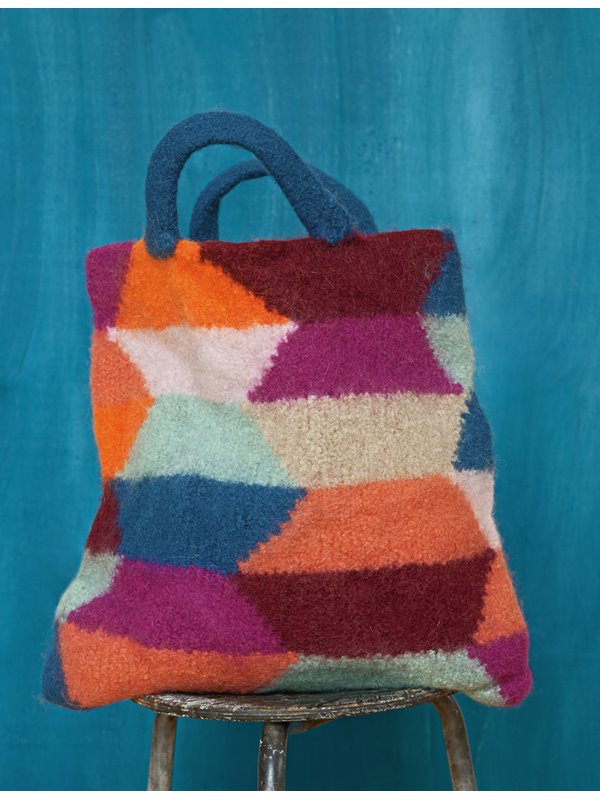 TASCHE MIT BUNTEN FARBFLÄCHEN Feltro von Lana Grossa