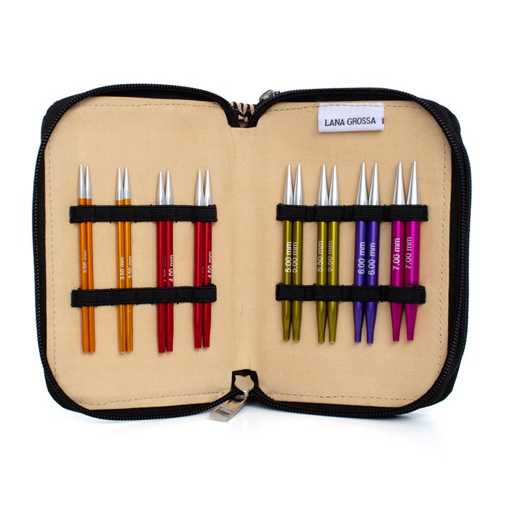 Nadel-Set (kurz) Aluminium Rainbow - von Lana Grossa