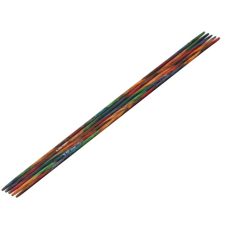 Strumpfstricknadel Design-Holz Multicolor St. 2,0/15cm - von Lana Grossa