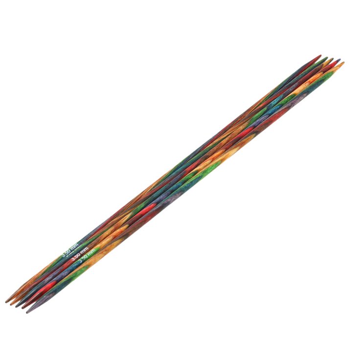 Strumpfstricknadel Design-Holz Multicolor St. 3,5/20cm - von Lana Grossa
