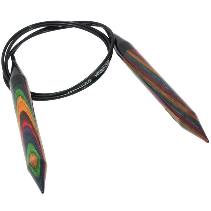 Rundstricknadel Design-Holz Multicolor St, 12,0/100cm - von Lana Grossa