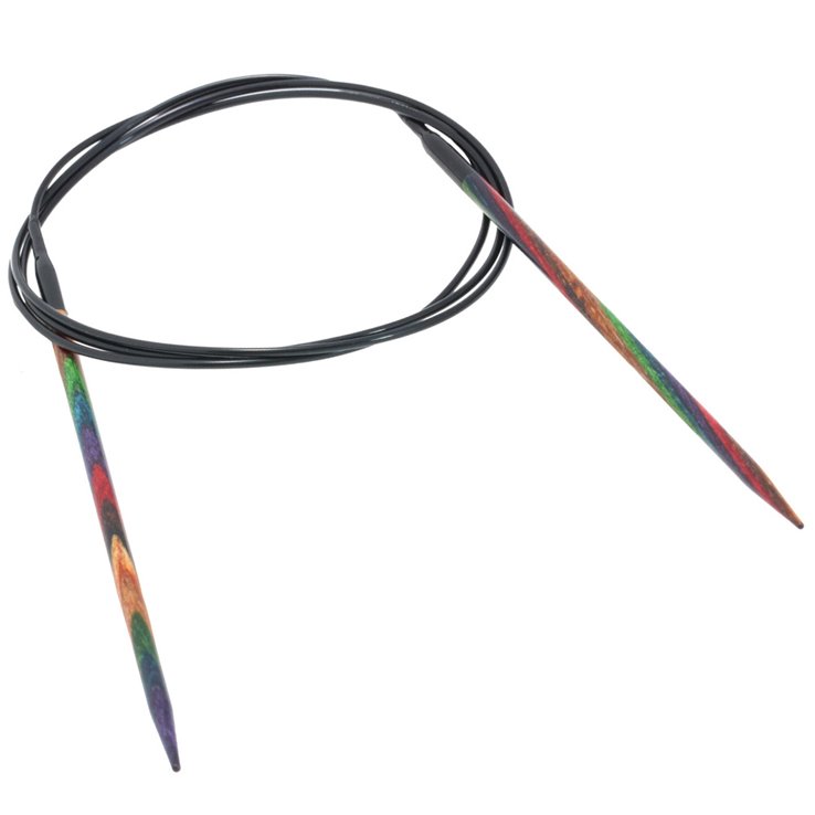 Rundstricknadel Design-Holz Multicolor St. 3,25/100cm - von Lana Grossa