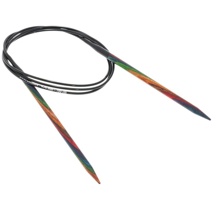 Rundstricknadel Design-Holz Multicolor St.  5,5/100cm  - von Lana Grossa