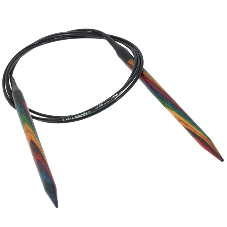 Rundstricknadel Design-Holz Multicolor St.  6,0/100cm  - von Lana Grossa