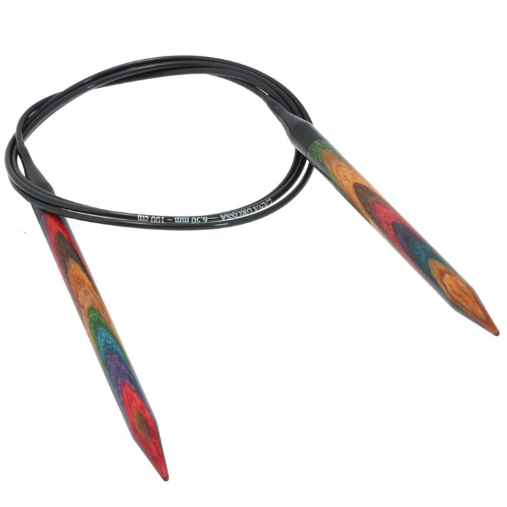 Rundstricknadel Design-Holz Multicolor St. 6,5/100cm - von Lana Grossa