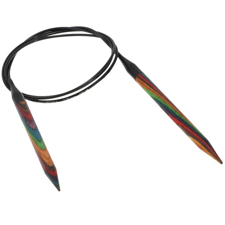 Rundstricknadel Design-Holz Multicolor St. 7,0/100cm - von Lana Grossa