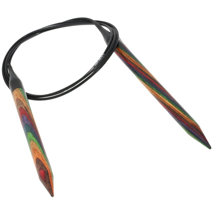 Rundstricknadel Design-Holz Multicolor St. 8,0/100cm - von Lana Grossa