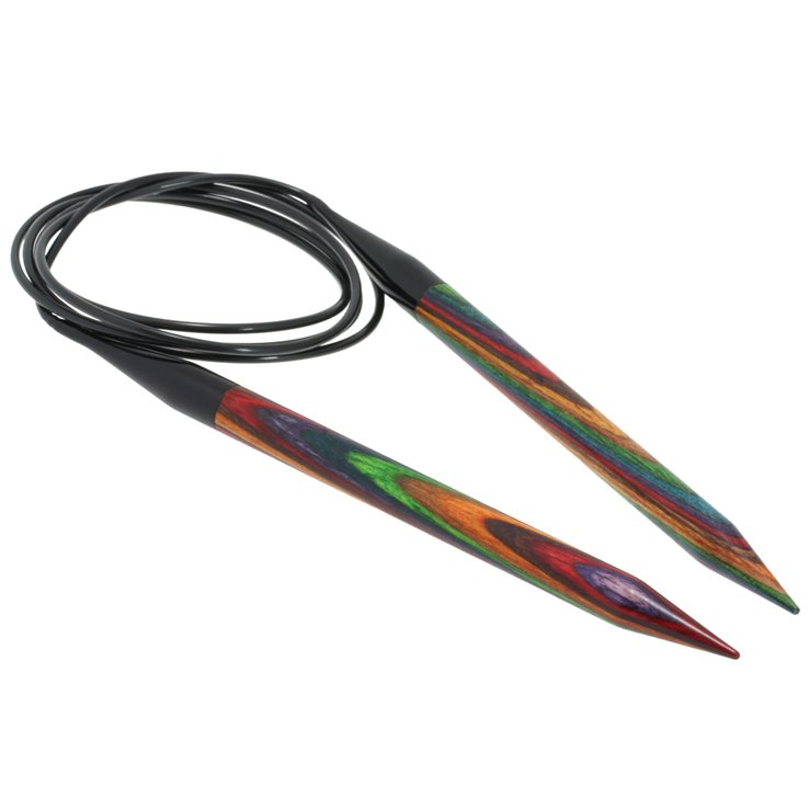 Rundstricknadel Design-Holz Multicolor St. 10,0/120cm - von Lana Grossa