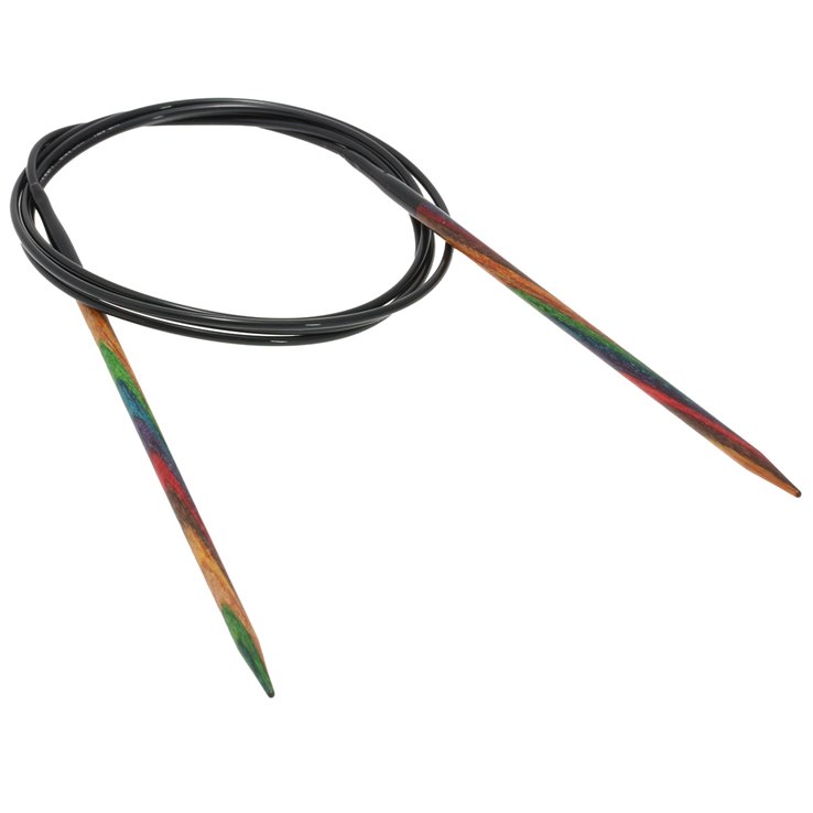 Rundstricknadel Design-Holz Multicolor St.  3,5/120cm   - von Lana Grossa
