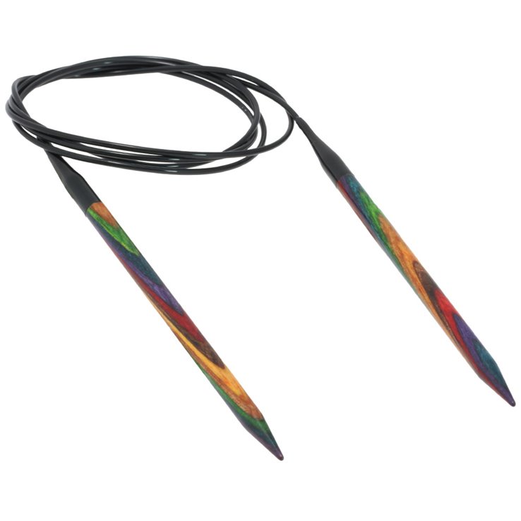 Rundstricknadel Design-Holz Multicolor St.  6,0/120cm   - von Lana Grossa