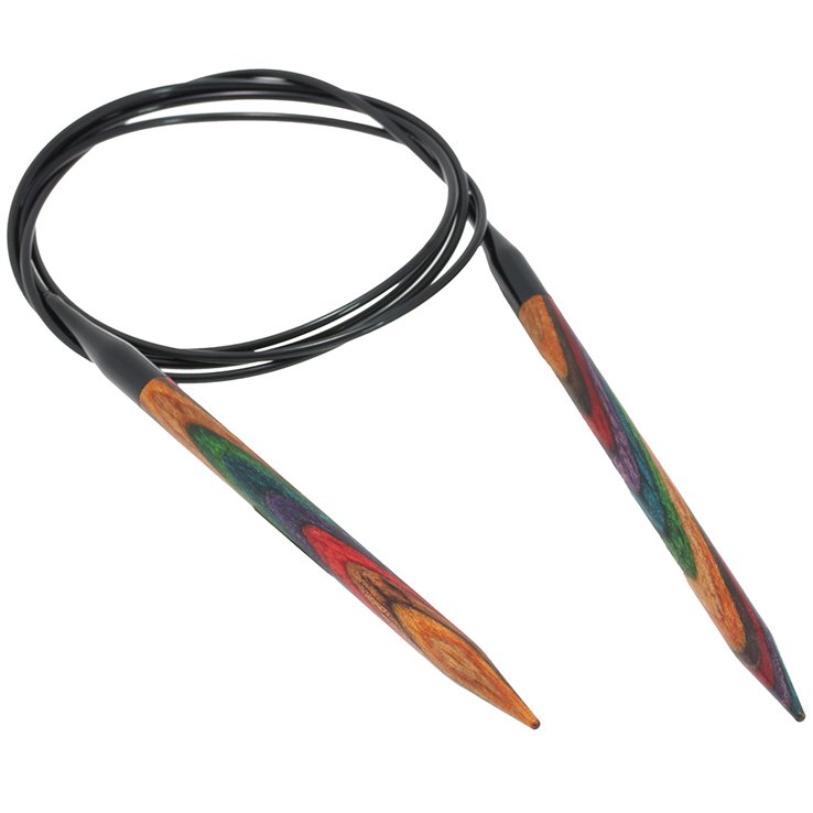 Rundstricknadel Design-Holz Multicolor St. 6,5/120cm - von Lana Grossa