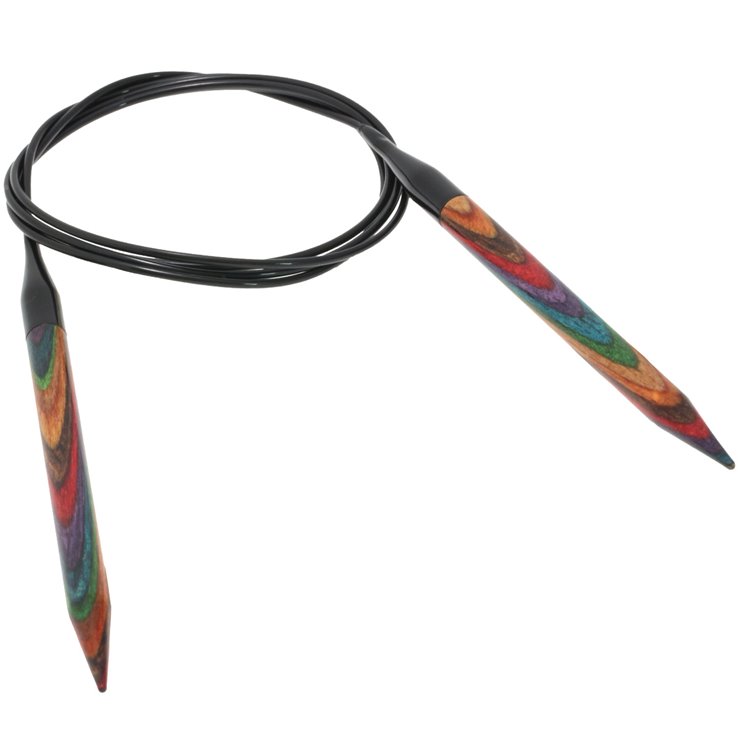 Rundstricknadel Design-Holz Multicolor St.  7,0/120cm  - von Lana Grossa