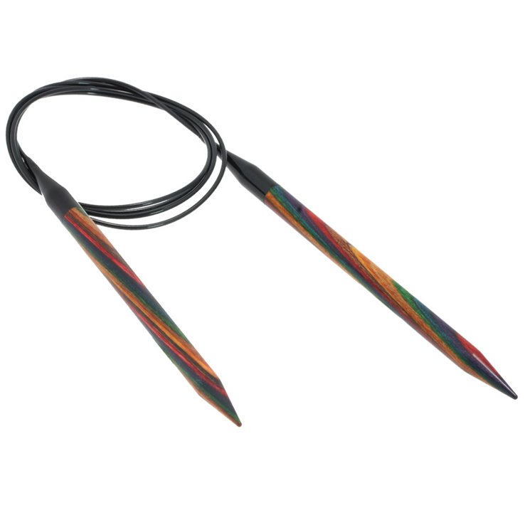 Rundstricknadel Design-Holz Multicolor St.  9,0/120cm   - von Lana Grossa