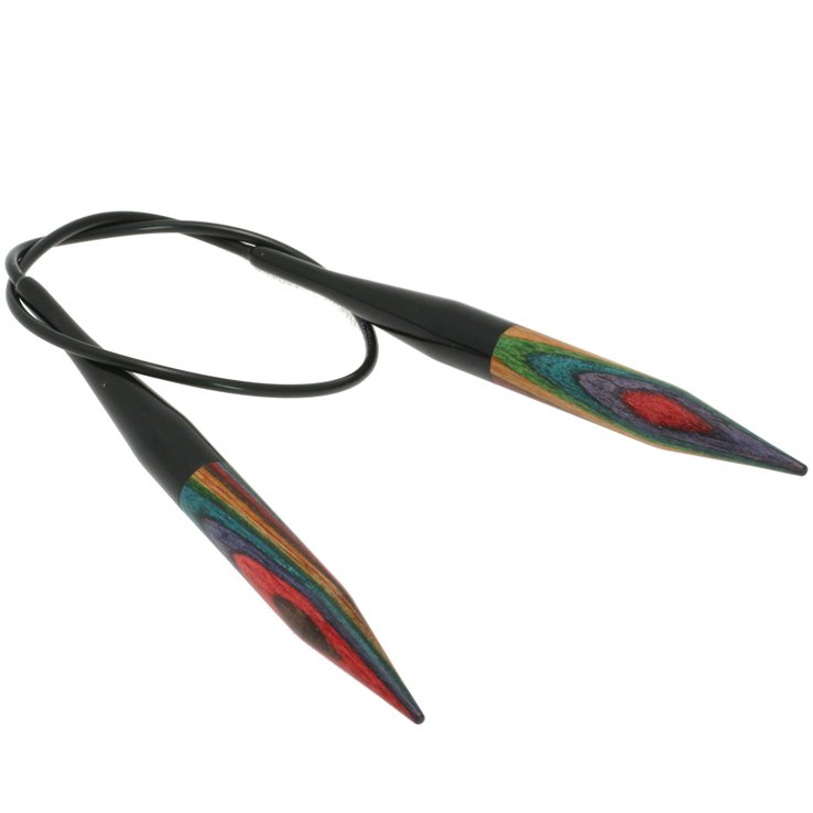 Rundstricknadel Design-Holz Multicolor St. 10,0/ 40cm - von Lana Grossa
