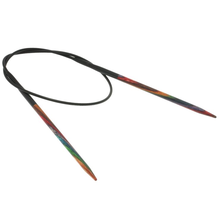 Rundstricknadel Design-Holz Multicolor St. 3,0/ 40cm - von Lana Grossa