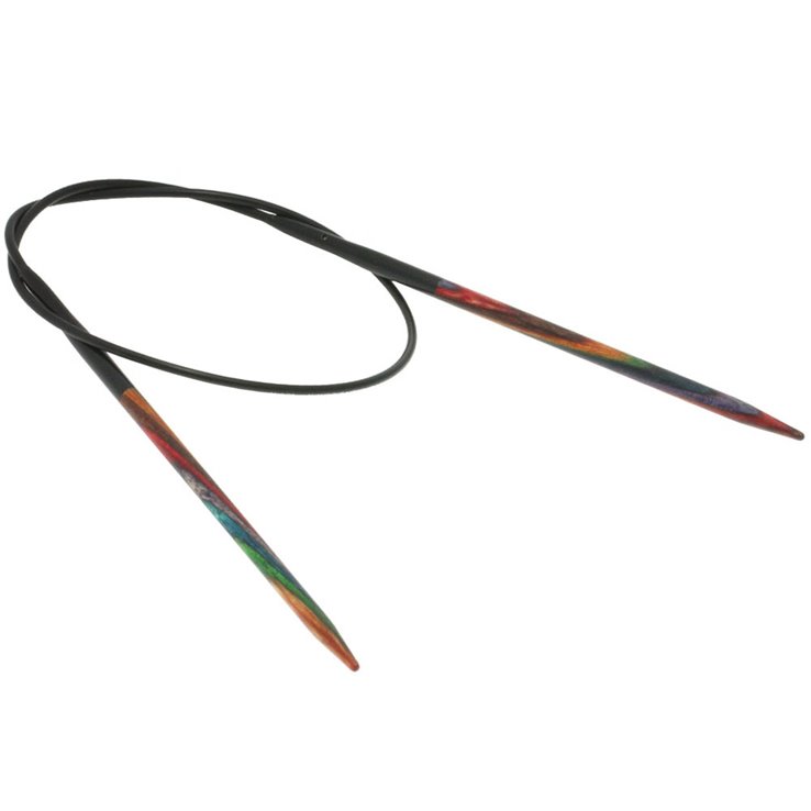 Rundstricknadel Design-Holz Multicolor St. 3,25/ 40cm - von Lana Grossa