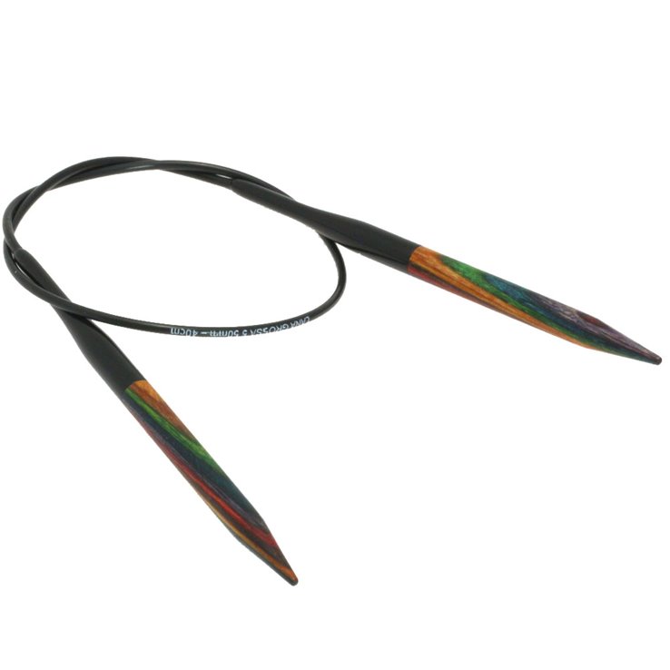 Rundstricknadel Design-Holz Multicolor St. 5,5/ 40cm - von Lana Grossa