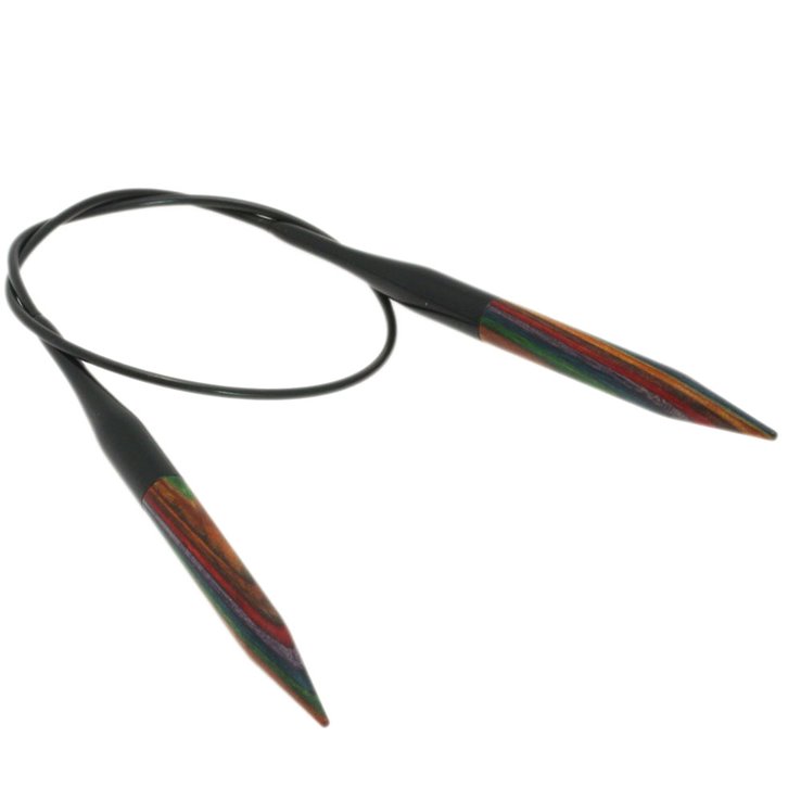 Rundstricknadel Design-Holz Multicolor St. 7,0/ 40cm - von Lana Grossa