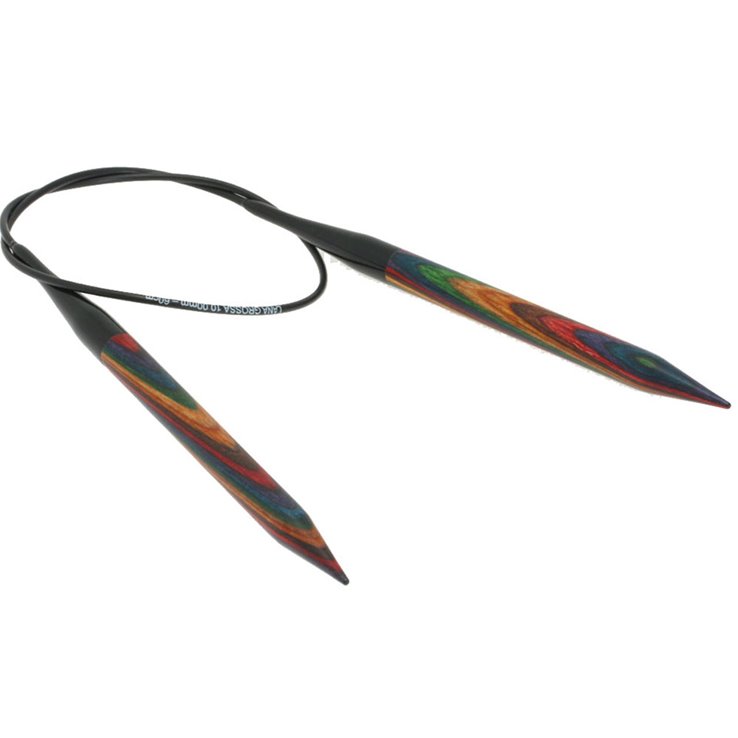 Rundstricknadel Design-Holz Multicolor St. 10,0/ 60cm - von Lana Grossa