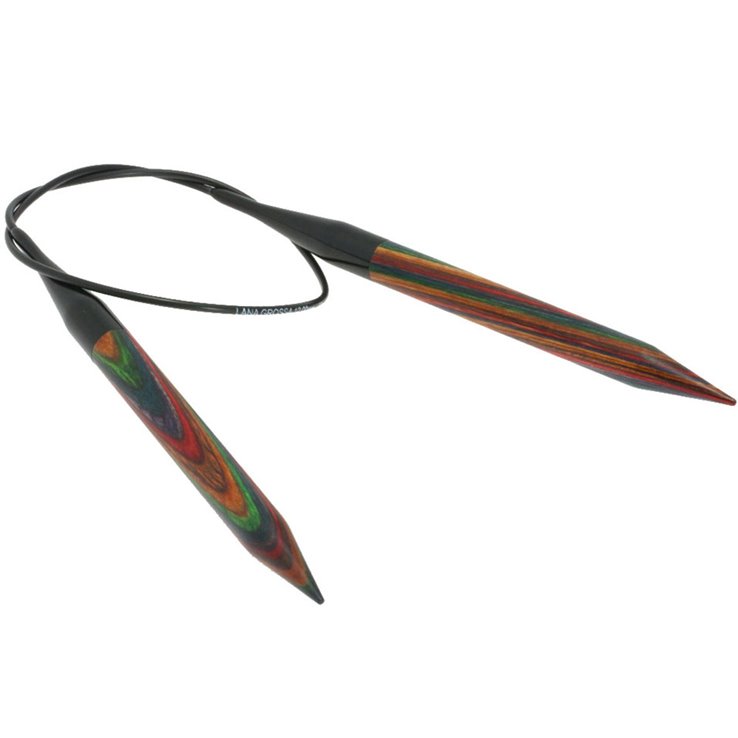 Rundstricknadel Design-Holz Multicolor St. 12,0/ 60cm - von Lana Grossa