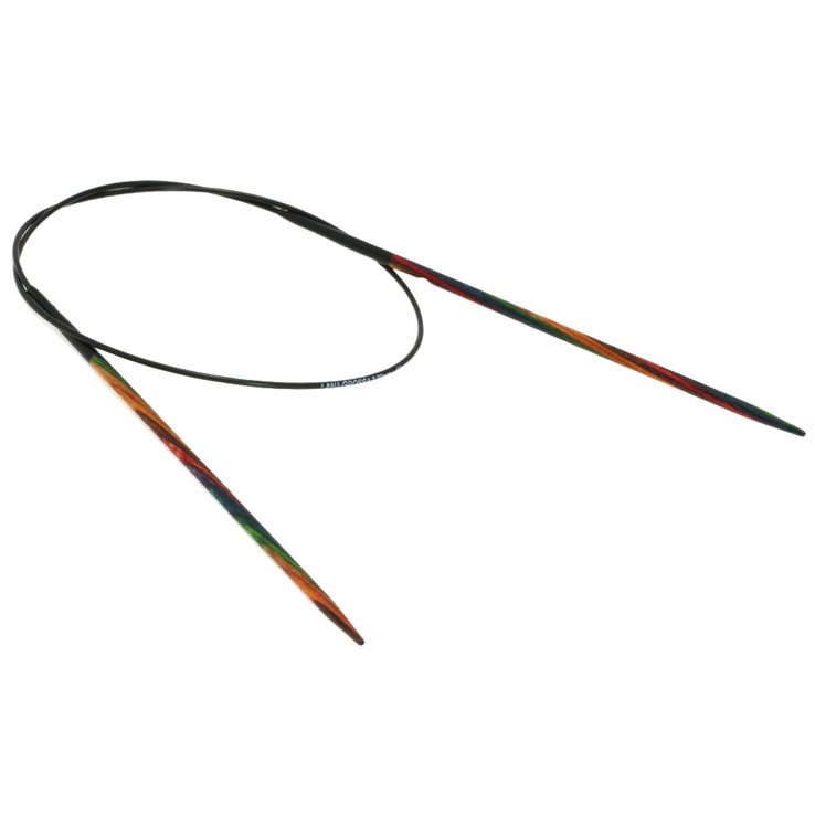Rundstricknadel Design-Holz Multicolor St. 3,0/ 60cm - von Lana Grossa