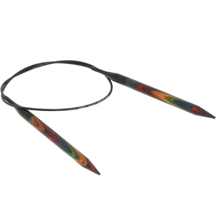 Rundstricknadel Design-Holz Multicolor St.  7,0/ 60cm  - von Lana Grossa