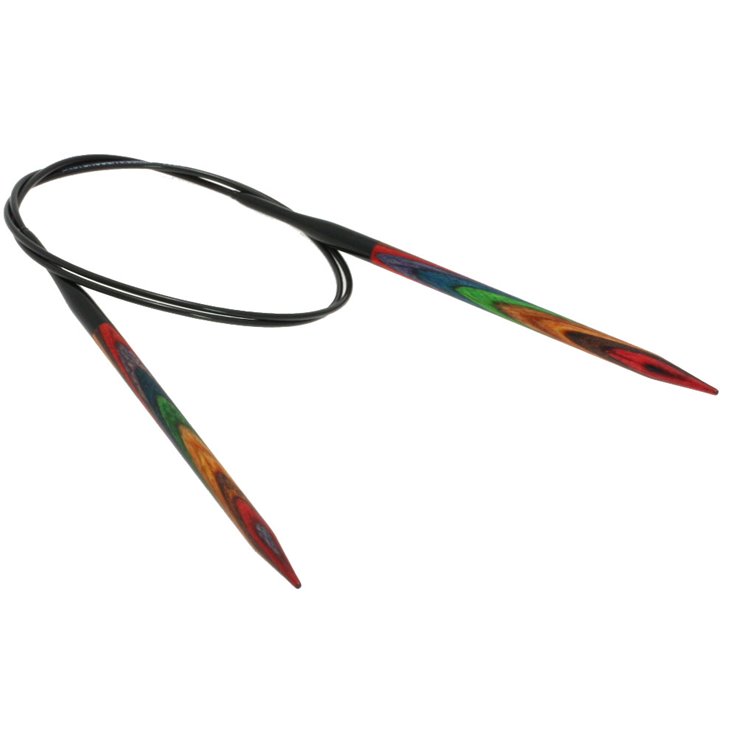 Rundstricknadel Design-Holz Multicolor St. 5,5/ 80cm - von Lana Grossa