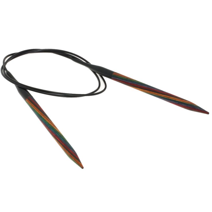 Rundstricknadel Design-Holz Multicolor St. 6,5/ 80cm - von Lana Grossa